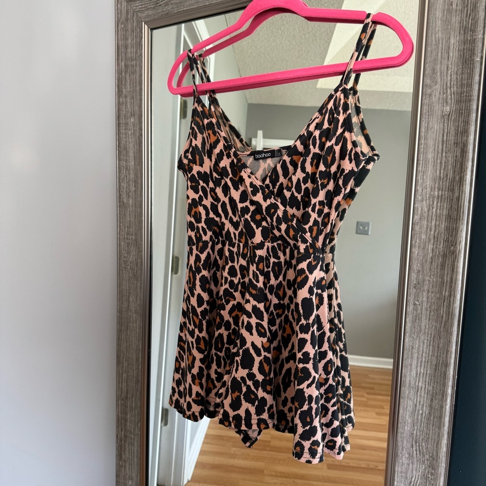 Boohoo | Cheetah Print Shorts Romper